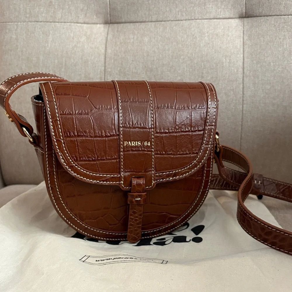 Paris/64 mini croc tressor crossbody bag - Picture 2 of 12